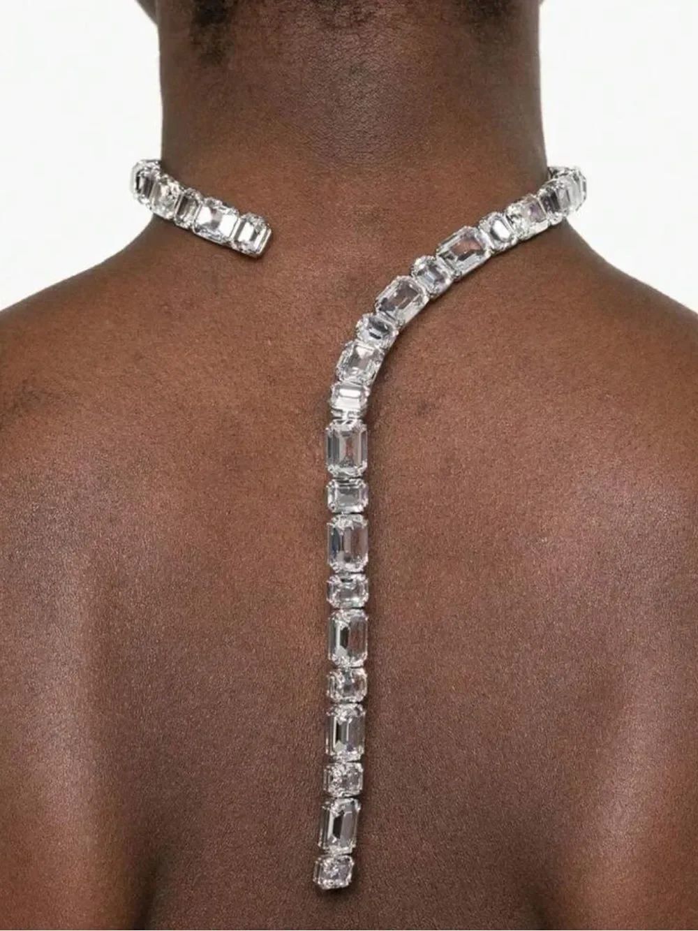 Crystal Statement Back Necklace N2349